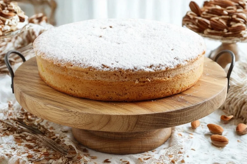 Gluten free almond cake .