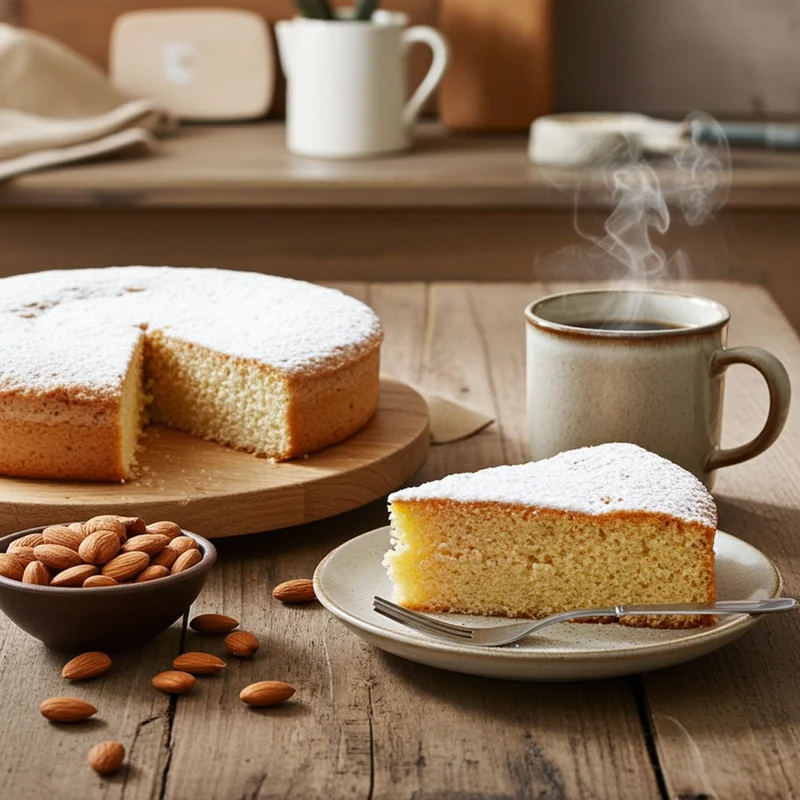 Gluten free almond cake .