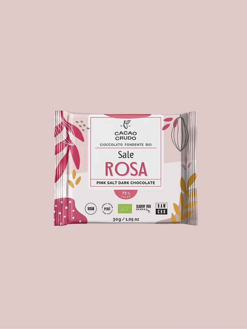 FONDENTE SALE ROSA E GRANELLA DI CACAO - BIO