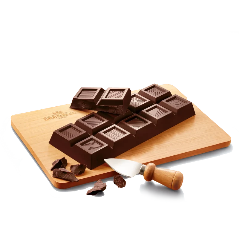 Confezione Extra Fondente, Tagliere In Legno e Coltellino 500g