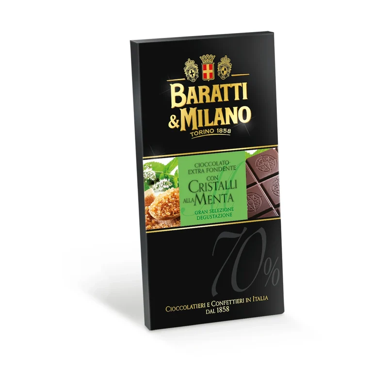 Tavoletta Extra Fondente 70% Cristalli Di Menta 75g