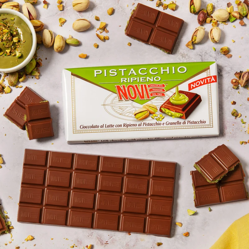 Novi Tavoletta al Latte con Ripieno Pistacchio 105g