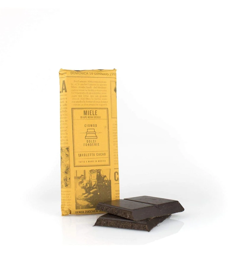 Cioccolato fatto a mano con Miele di Carrubo di ape nera sicula