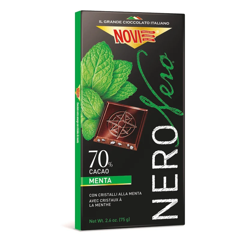 Novi Nero Nero con Cristalli di Menta 75g