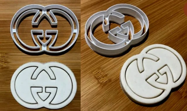 Logo Gucci Griffe Cutter. Misura Small 6.5 x 5 cm Medium 8 x 6 cm e Large 11 x 8 cm