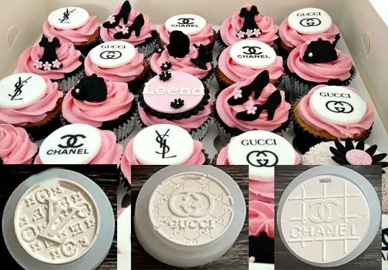 Stampo Cupcakes e Biscotti . Logo Griffe Gucci. Stampo in silicone