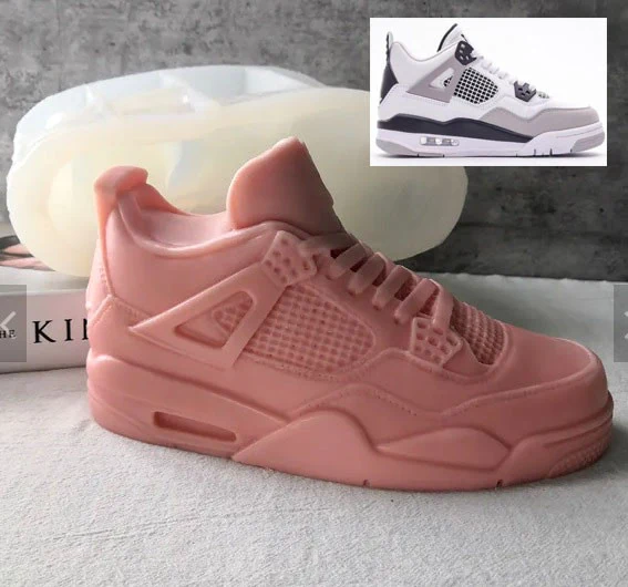 Scarpa Nike Air Jordan Retro 4 Sneaker di 13 cm. Stampo in silicone anche per Candele