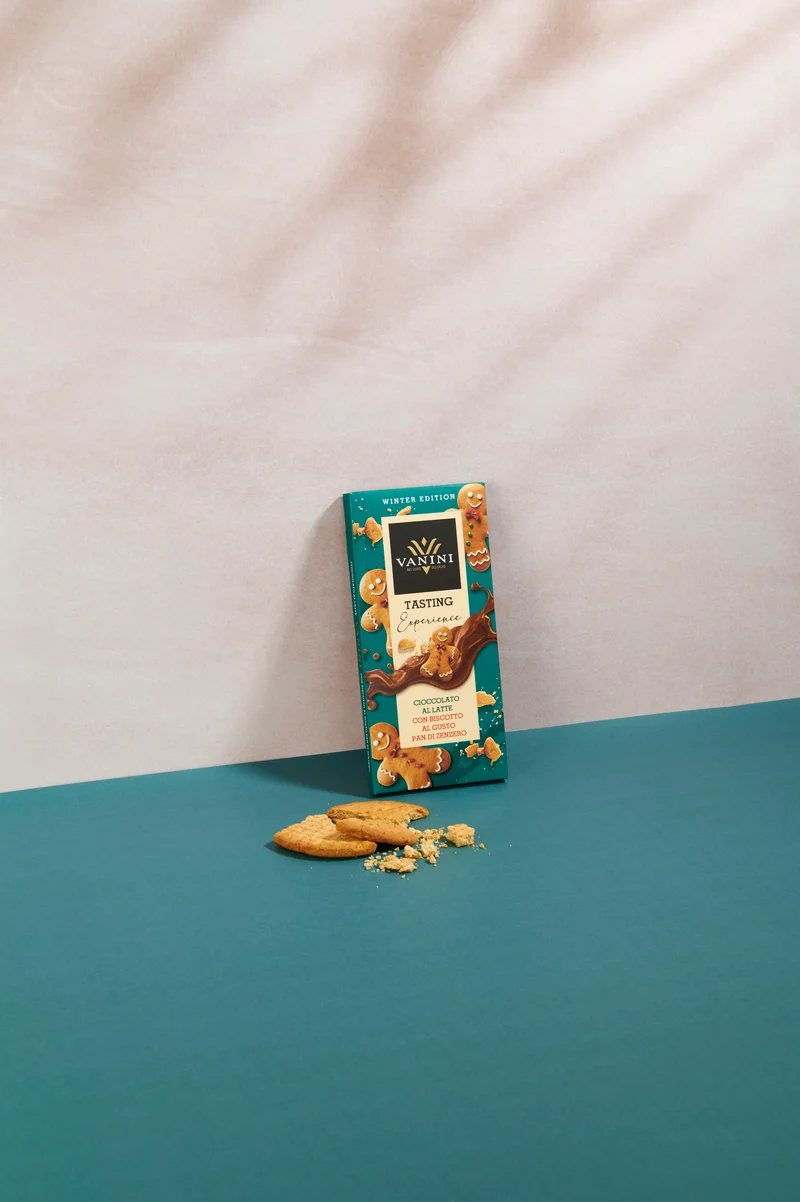 Tavoletta Vanini Tasting Experience cioccolato al latte con biscotto al gusto pan di zenzero - Limited Edition
