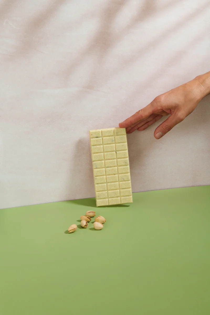 Tavoletta Vanini Tasting Experience cioccolato bianco e granella di pistacchio salata