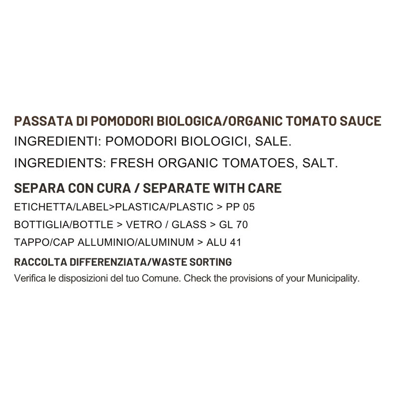 Passata di pomodoro Biologica Scalzi 72cl