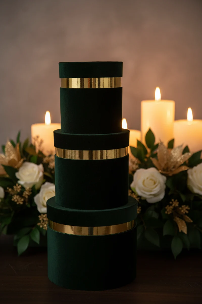 Scatola Bouquet in velluto NERO