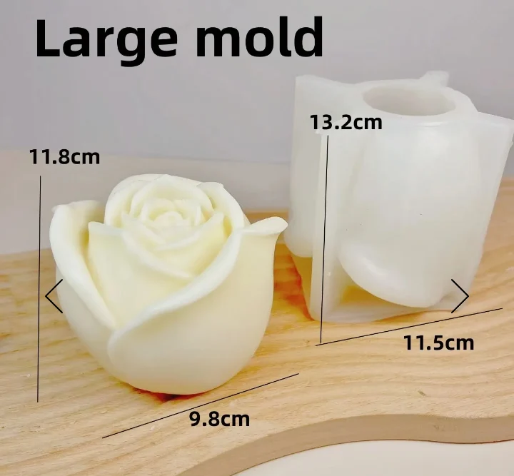 Grande Bocciolo Rosa di 12 cm. Stampo in silicone per Candele - saponi e cake design