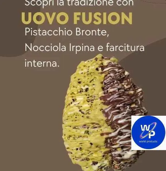 Uovo Fusion Nocciola e pistacchio farcito. By Chef Giovanni Pantaleo. 550 GRAMMI.