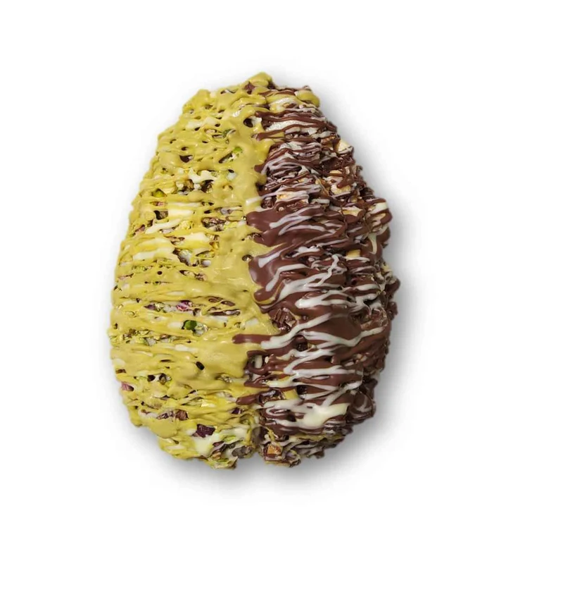 Uovo Fusion Nocciola e pistacchio farcito. By Chef Giovanni Pantaleo. 550 GRAMMI.