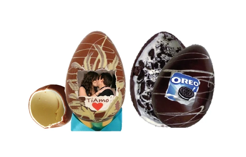 Uovo GRANDE di CIOCCOLATO personalizzato con foto. 2 KG.