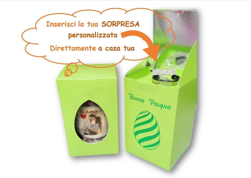 Uovo personalizzato con foto + scatola porta sorpresa 500 GRAMMI