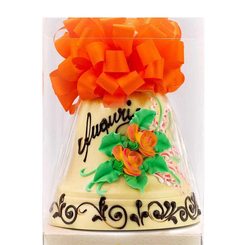 Campana di Cioccolato Bianco Decorata a Mano. WORLD PRODUCTS SHOP. By Chef Giovanni Pantaleo