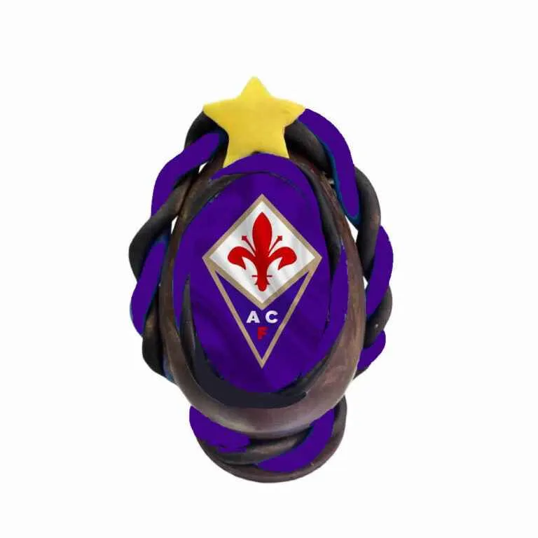 Uovo di Pasqua Artigianale personalizzato FIORENTINA farcito da oltre 1,3kg