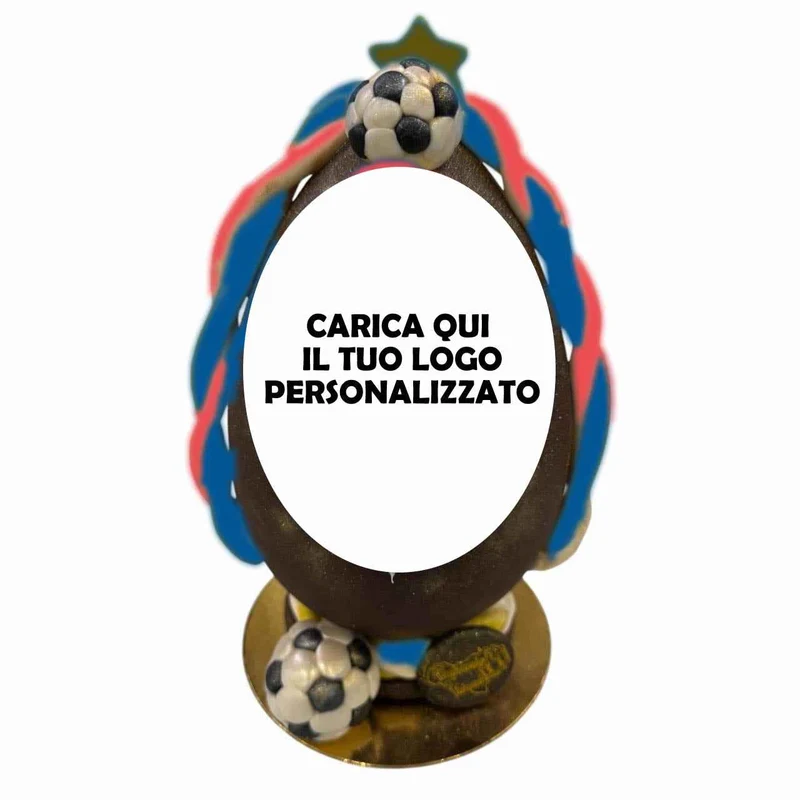 Uovo di Pasqua Artigianale personalizzato con il logo della tua squadra da oltre 1,3kg