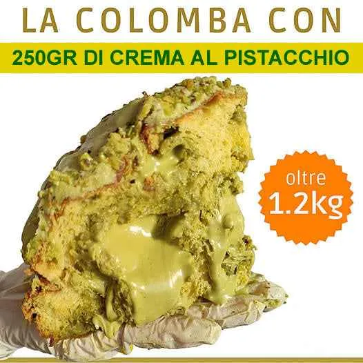 Colomba Dolce Pasquale Chef Giovanni Pantaleo ripiena al Pistacchio – lievitazione naturale – artigianale oltre 1,3kg