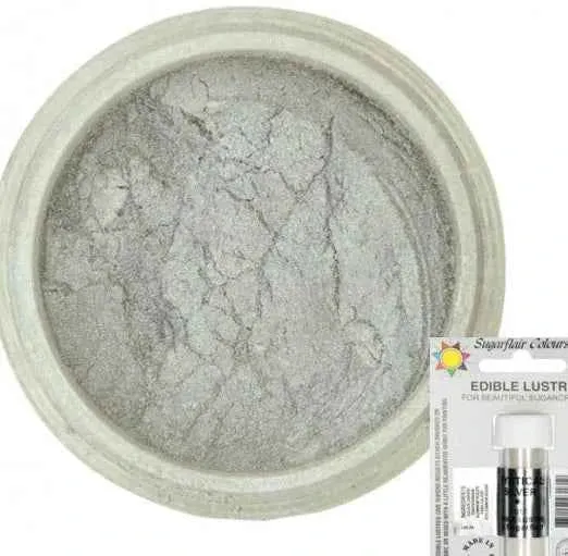 Argento Chiaro Perlescente. Mistic. Colorante concentrato in polvere. Sugarflair