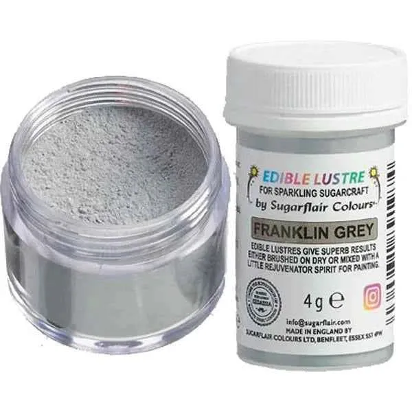 Grigio. Franklin Grey. Colorante in polvere che dona una splendida lucentezza. 4 gr. Sugarflair
