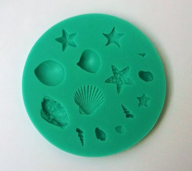 Mare Conchiglie Paguri e Stelle Marine. Stampo in silicone di 14 forme