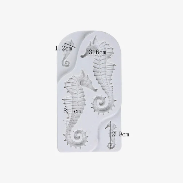 Cavalluccio di Mare. Stampi in silicone di 4 forme