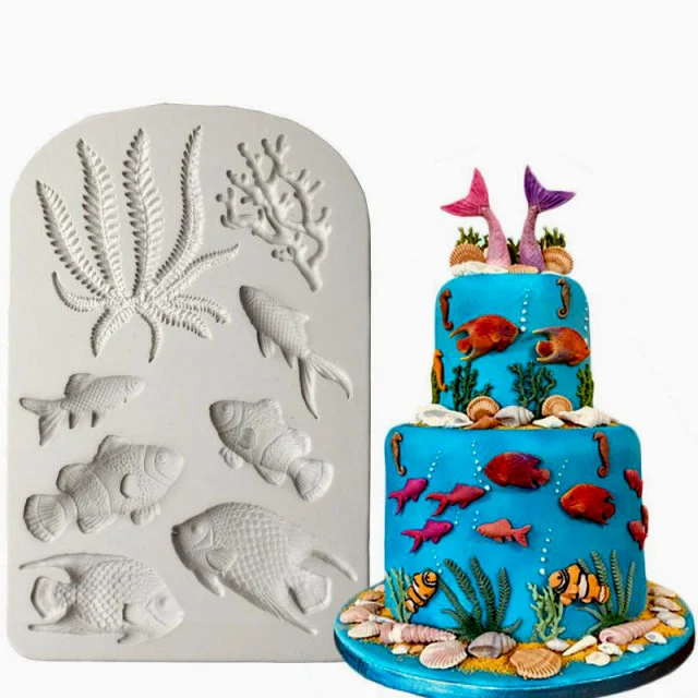 Mare. Pesci Corallo e Alghe. Stampo silicone