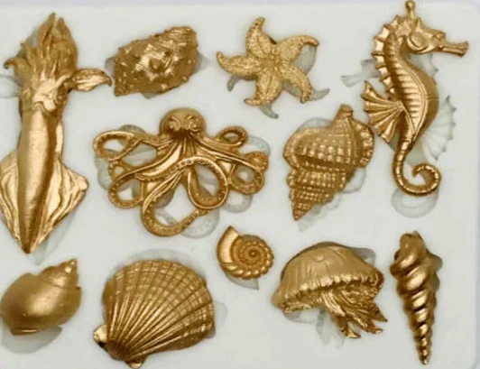 Grande Stampo Mare. Calamaro Piovra Conchiglie Cavalluccio in silicone ad alta definizione