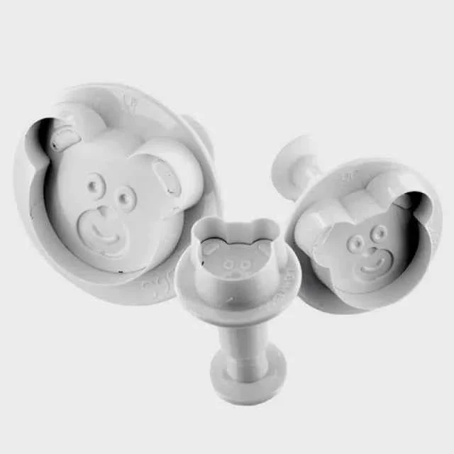 Orsetti. Set 3 Stampi espulsione Tagliapasta di varie misure.