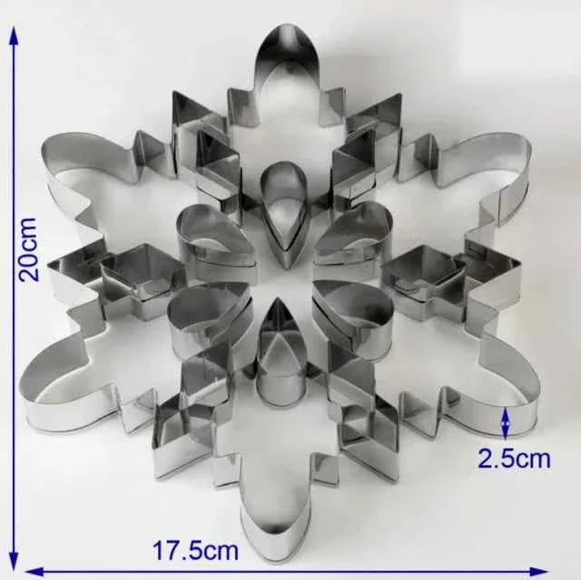Grande stampo Fiocco di Neve di 21 cm. Natale. Cutter in acciaio inox