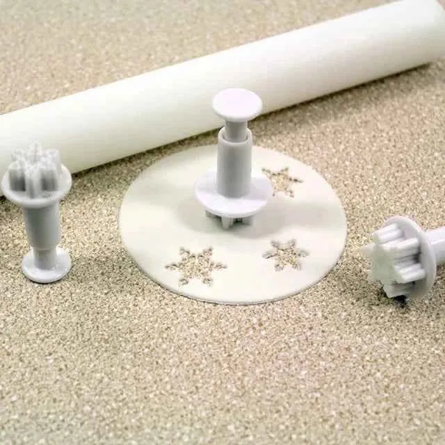 Fiocchi di neve. Set 3 Mini stampi ad espulsione. Originale PME