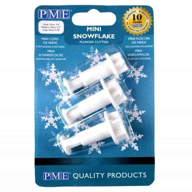 Fiocchi di neve. Set 3 Mini stampi ad espulsione. Originale PME