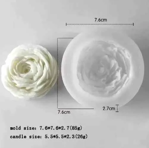 Small Peonia di 5.5 cm. Stampo in silicone anche per Candele