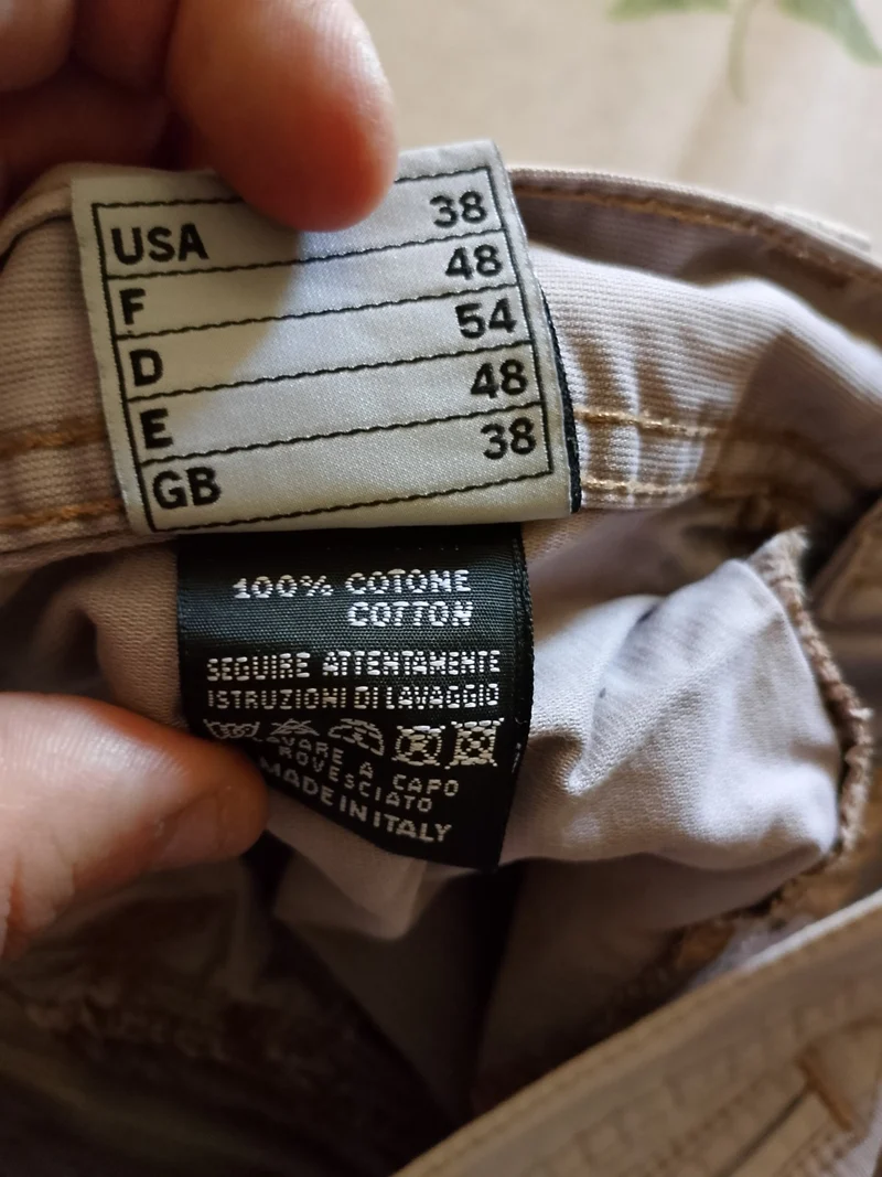 Pantalone Uomo.BEIGE. Pantaloni Eleganti. Tasca America.Taglia 54/L