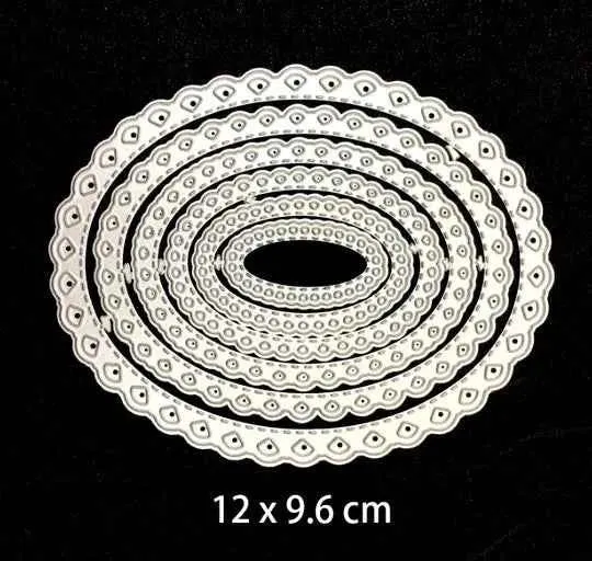 Cornice. Centrino Ovali. 6 Fustelle sottili metalliche per Scrapbooking