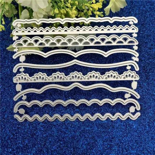 Cornice Vintage. 9 Fustelle sottili metalliche per Scrapbooking