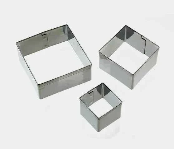 Quadrato. Set di 3 Maxi Stampi Tagliapasta in acciaio inox
