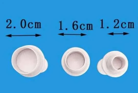 Tondi piccoli. Set 3 Stampi espulsione. Round Plunger Cutter
