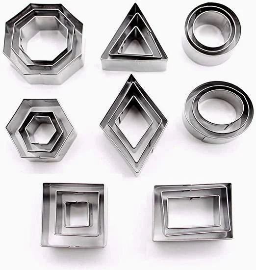 Set A di 24 Stampi Geometrici in metallo