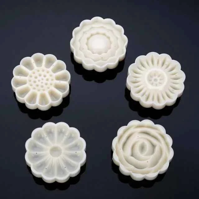Mooncake. Set di 6 Stampi tondi ad espulsione per biscotti
