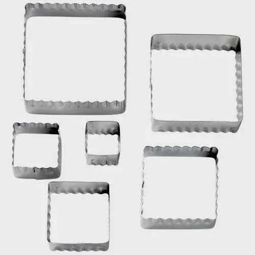Quadrato. Set di 6 Stampi Lisci e Ondulati in metallo