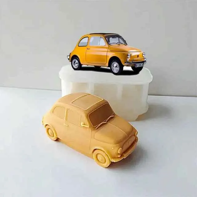 Grande e Spettacolare Fiat 500 d'Epoca di 16 cm. Stampo in silicone