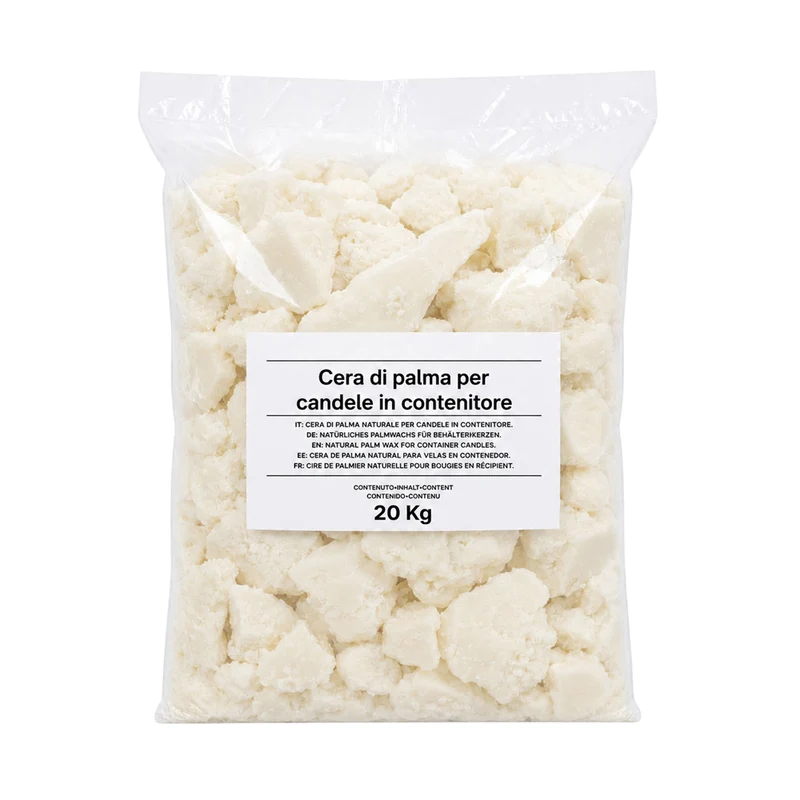 Cera di palma in scaglie per candele in contenitore