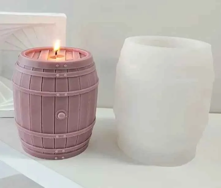 Botte di Legno 10 cm. Stampo in silicone anche per Candele