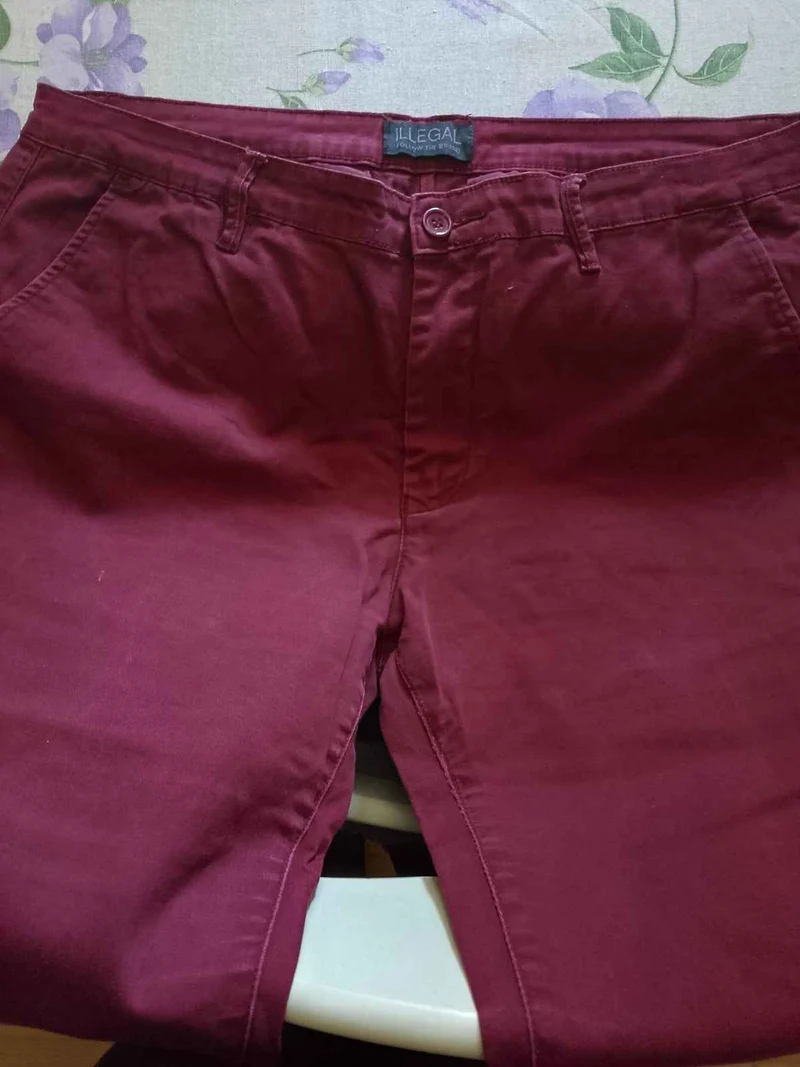 Jeans Uomo Elasticizzato BORDEAUX Pantaloni Eleganti. Tasca America.Taglia 52/L