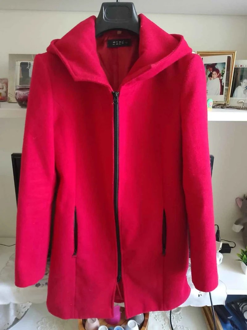 cappotto donna Rosso. Misto Lana-viscosa. Elegante. Taglia L