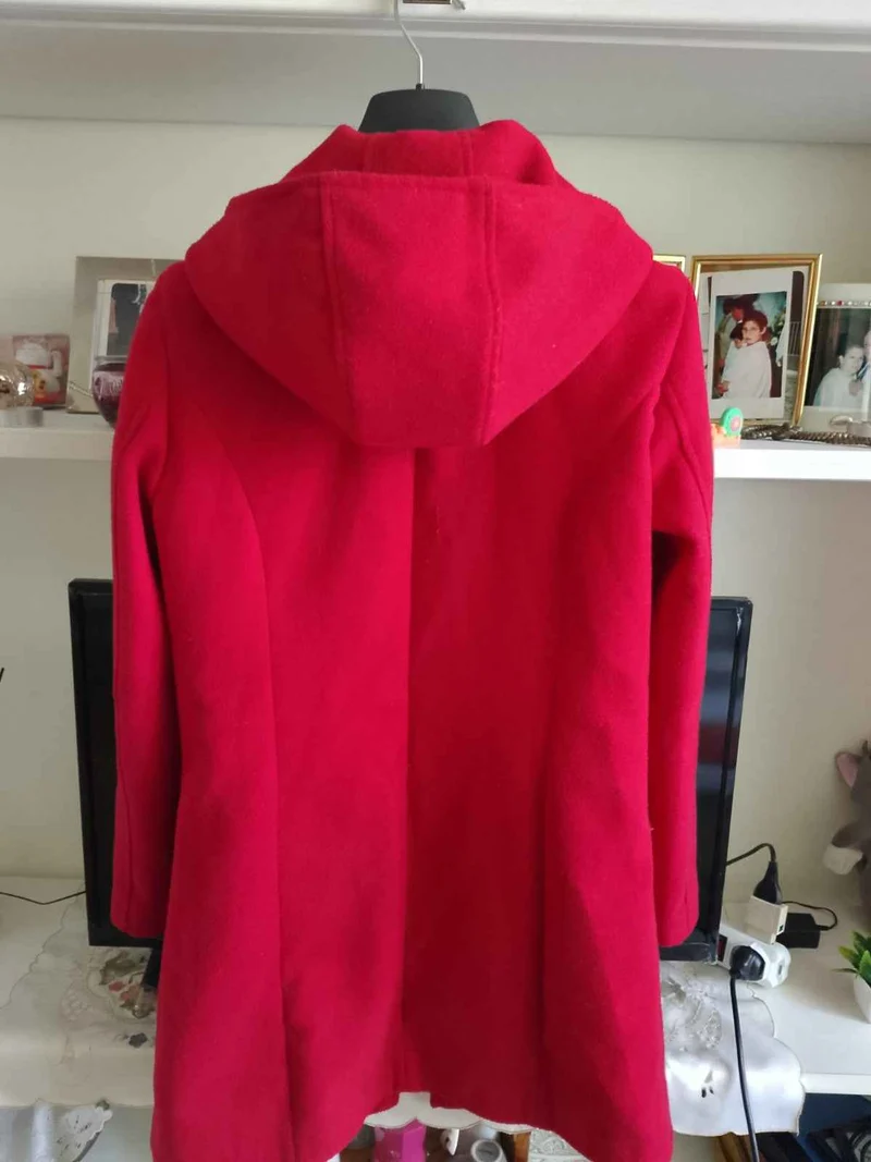 cappotto donna Rosso. Misto Lana-viscosa. Elegante. Taglia L