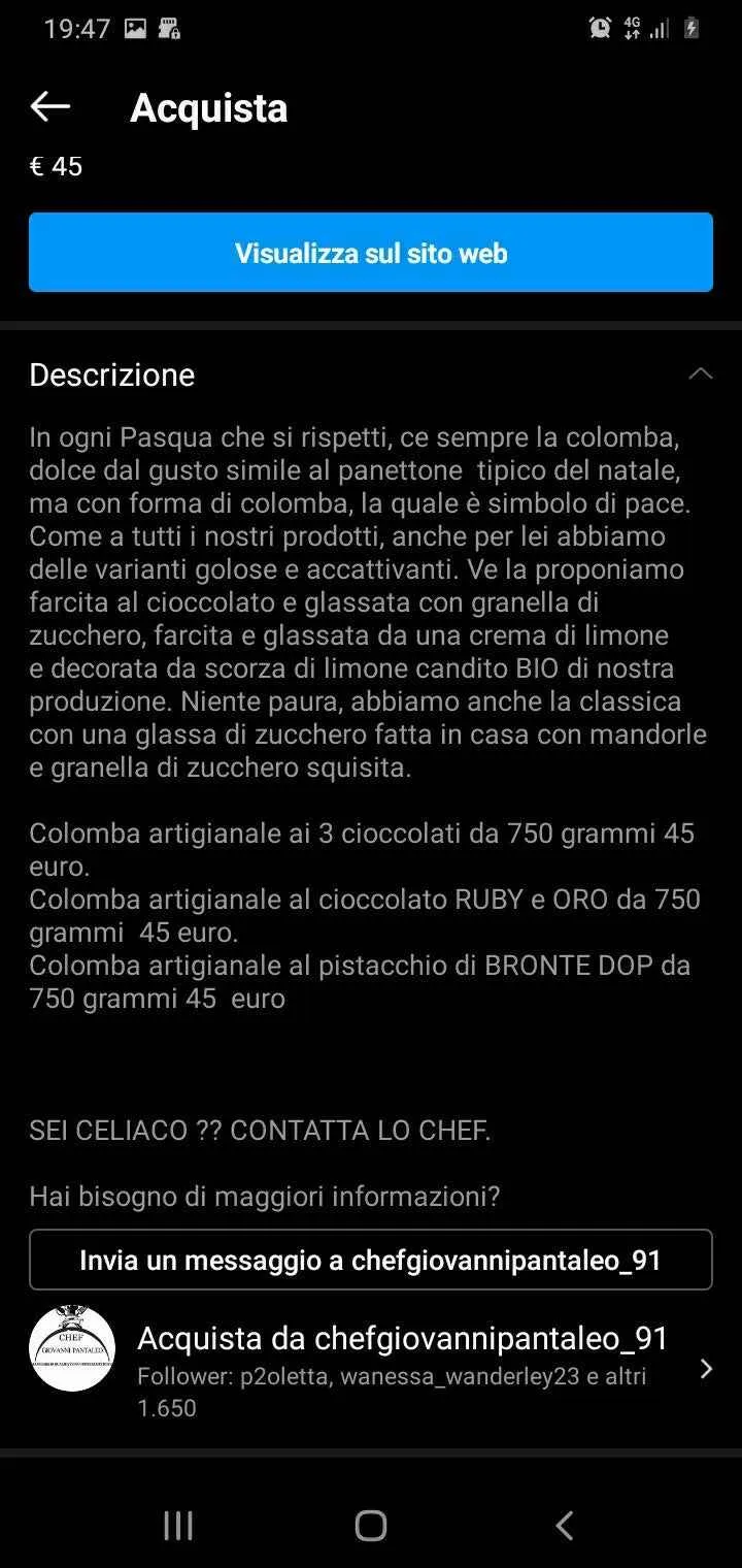 DUE COLOMBE UN UOVO DI PASQUA DA 250 GRAMMI OMAGGIO